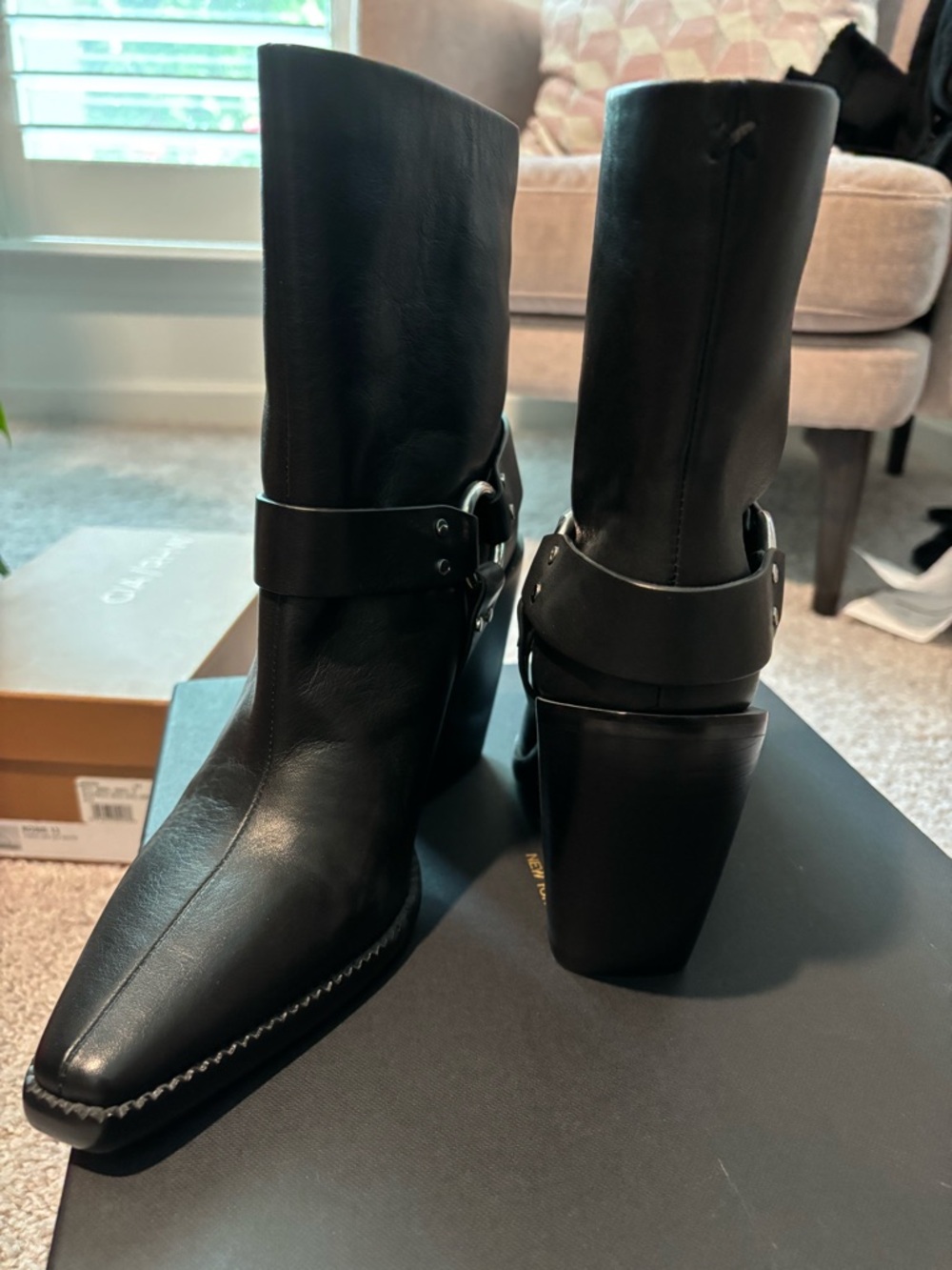 Rag & Bone - "RIO"  Black Leather Ring Harness Ankle Boots— Gorgeous - Picture 2 of 7